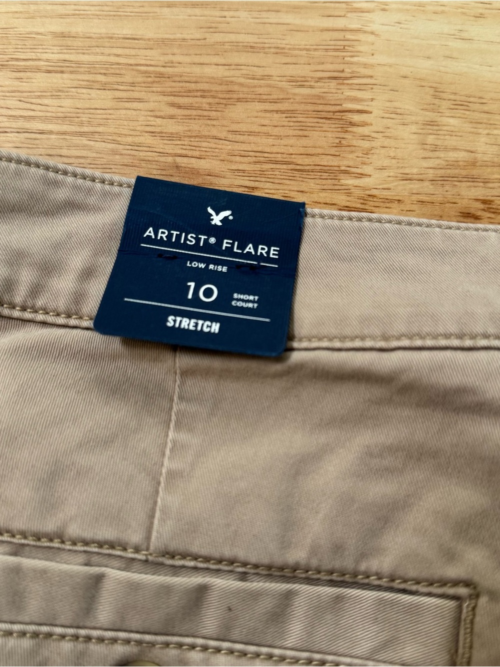 American Eagle Artist Flare Khaki Pants - Low Rise Stretch Size 10 NWT - Picture 5 of 10